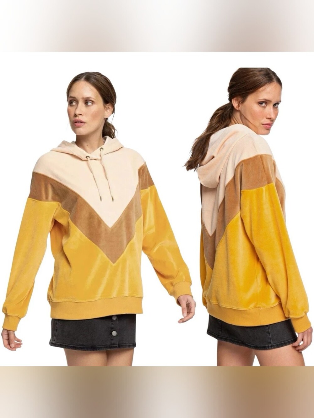 Roxy Chasing Waves Velour Hoodie Size Small